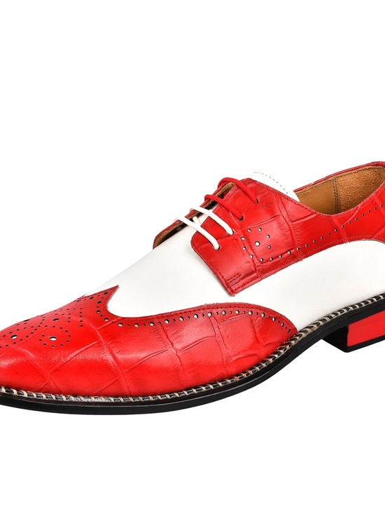 NIB LIBERTYZENO Mens Genuine Leather Wingtip Lace Up Shoe main image 5